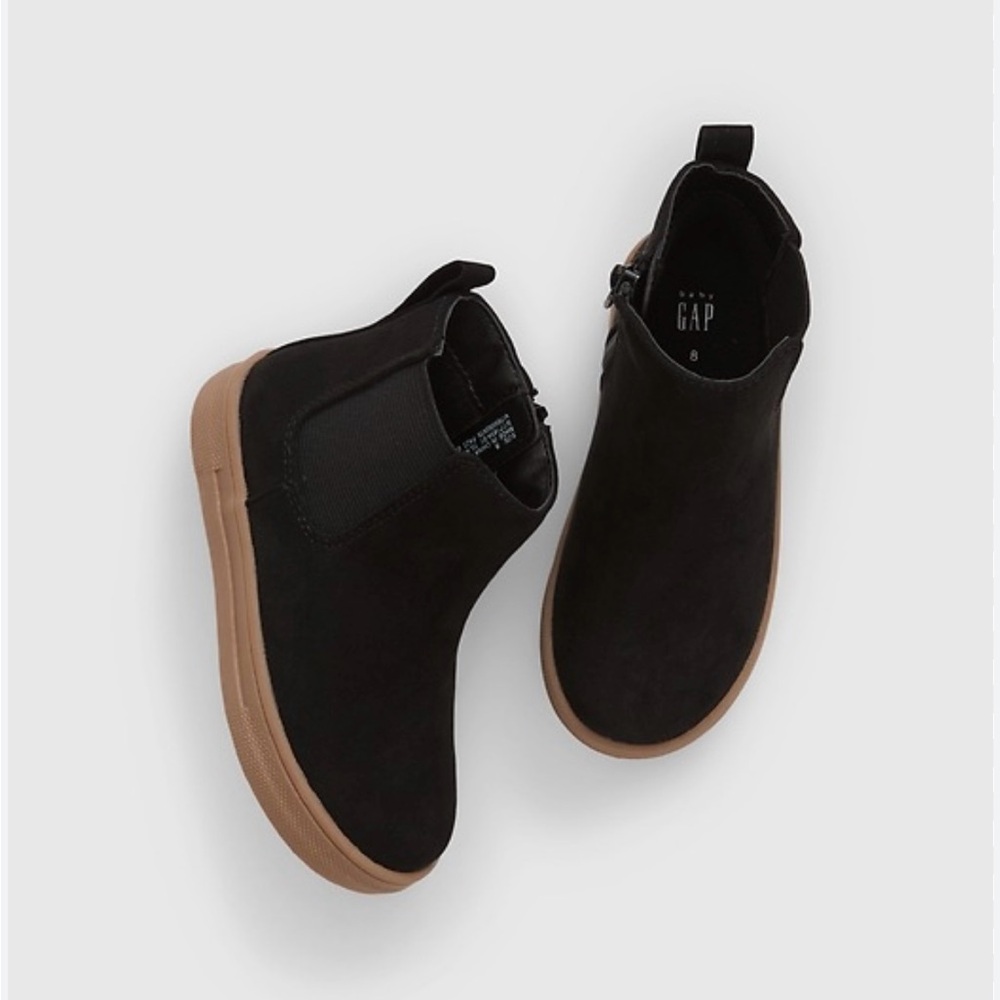 Black Ankle Boots with Tan Soles